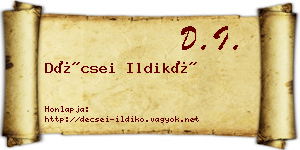 Décsei Ildikó névjegykártya