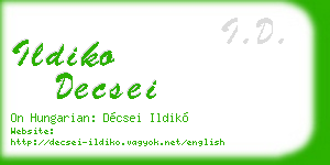 ildiko decsei business card