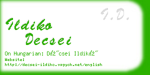 ildiko decsei business card